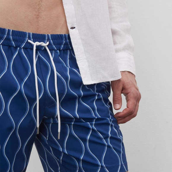 Bo Wave Print Swim Shorts - Brand New - NEVER WORN - Navy - Picture 3 of 5